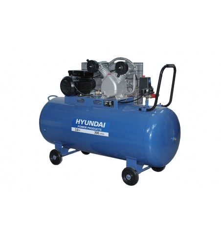 Compresor Hyundai Monofasico  3HP 200L 115PSI Correa