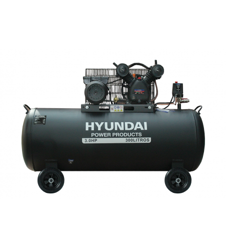 Compresor Hyundai Monofasico 3HP 300L 115PSI Correa