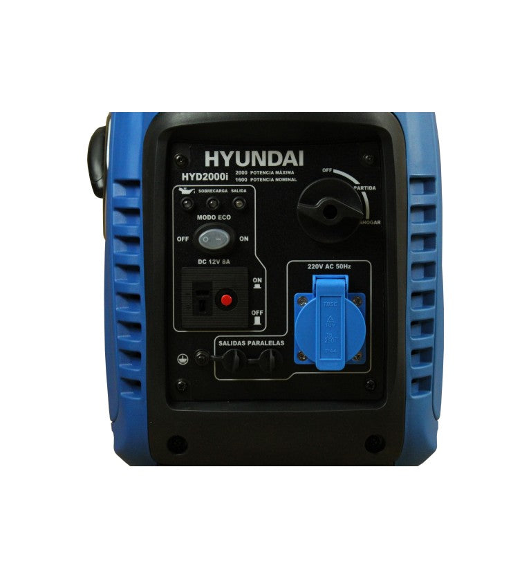 Generador eléctrico inverter digital Hyundai gasolina 1,6/2,0 KW partida manual