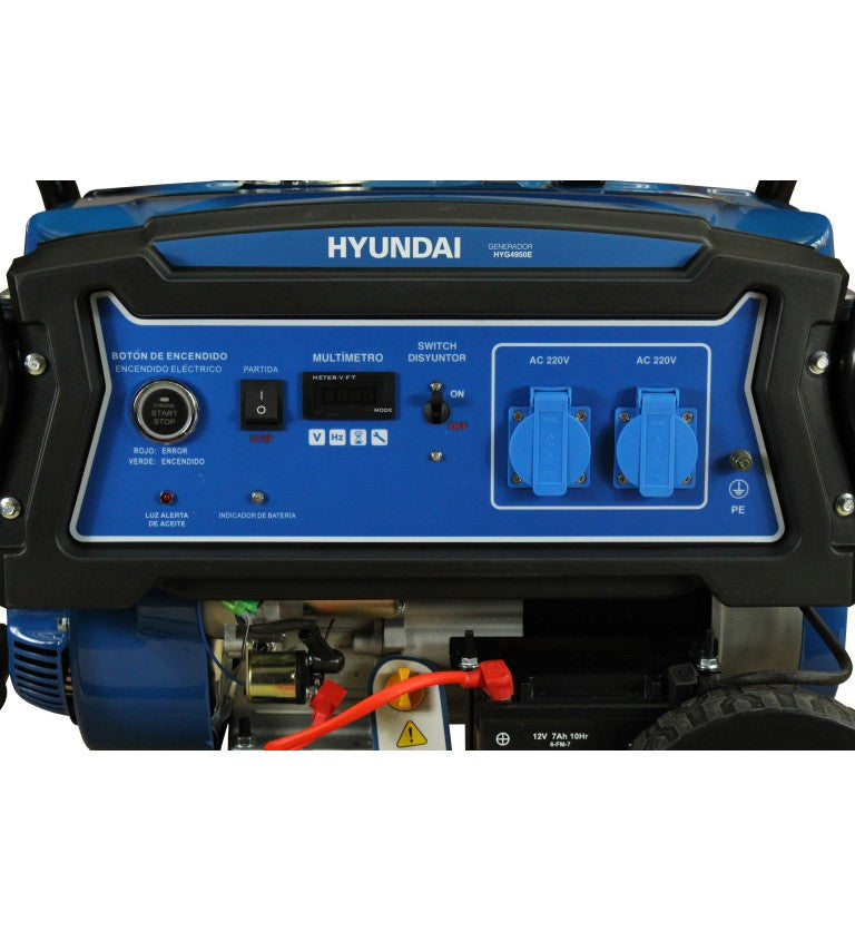 Generador eléctrico Hyundai gasolina 3,2/3,5 KW/KVA partida eléctrica monofásico abierto con ruedas