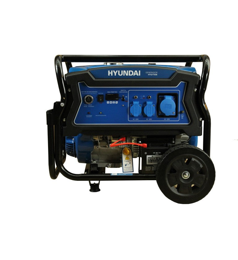 Generador eléctrico Hyundai gasolina 5/5,5 KW/KVA partida eléctrica monofásico con ruedas