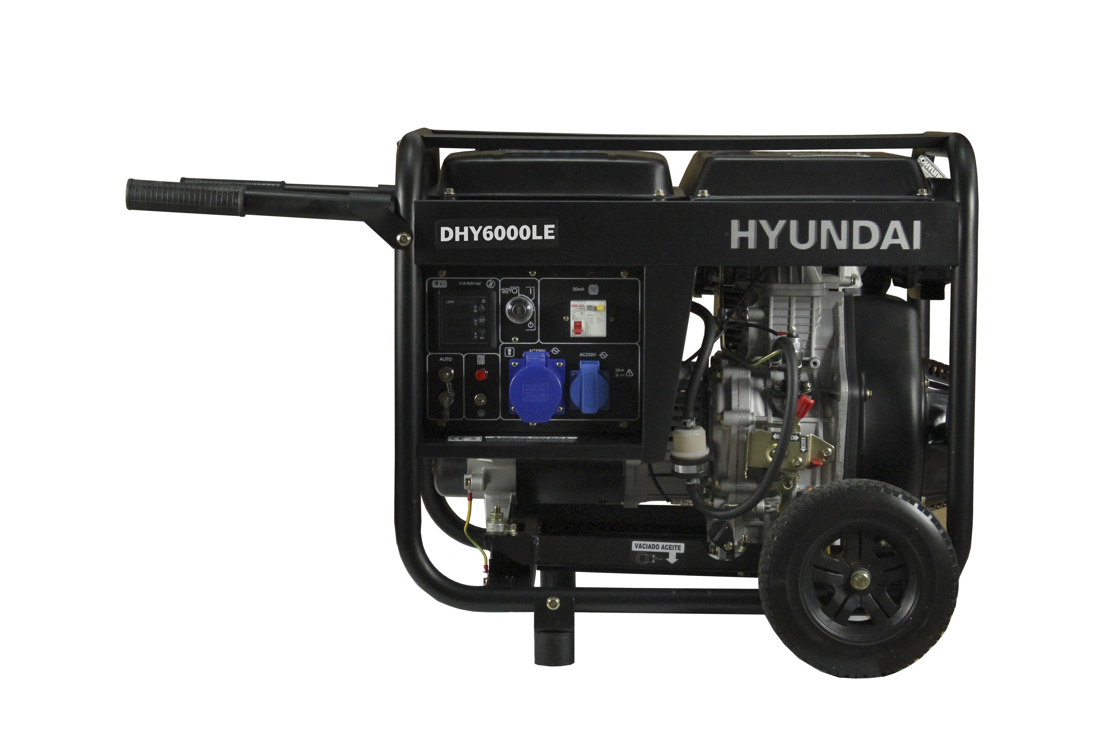 Generador eléctrico Hyundai diésel 5/5,5 KW/KVA partida eléctrica monofásico abierto