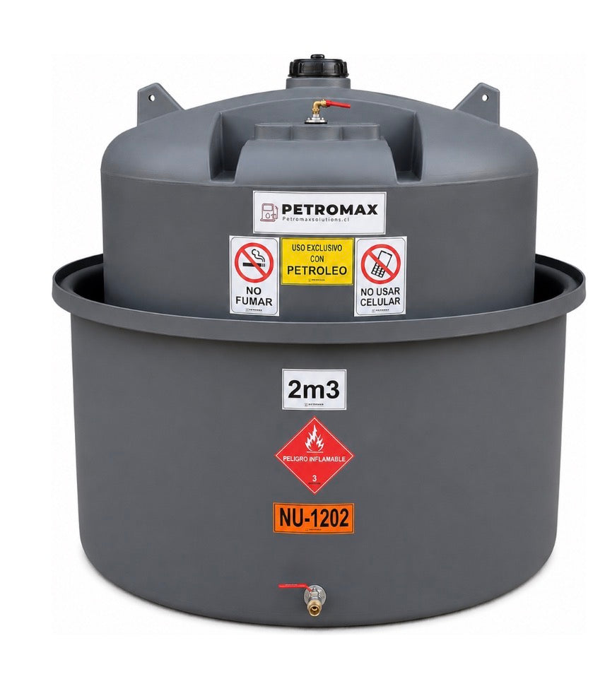 ESTANQUE DIESEL SUPERFICIE 2.000 LTS FT2000 PETROMAX SIN SURTIDOR