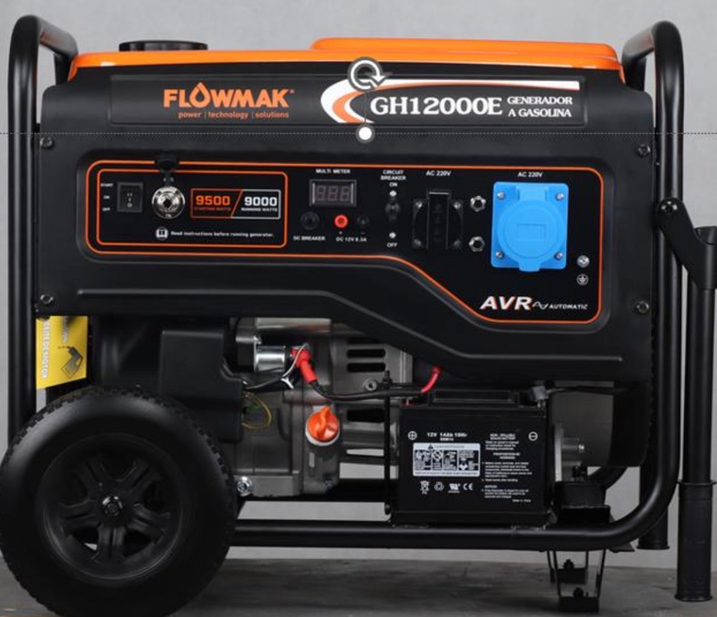 GENERADOR GASOLINA FLOWMAK 9,5 KVA MONOFASICO PAFRTIDA ELECTRICA