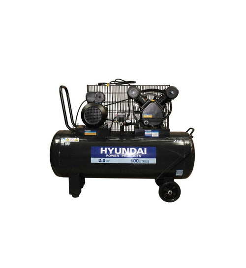 Compresor Hyundai Monofasico 2HP 100L 115PSI Correa