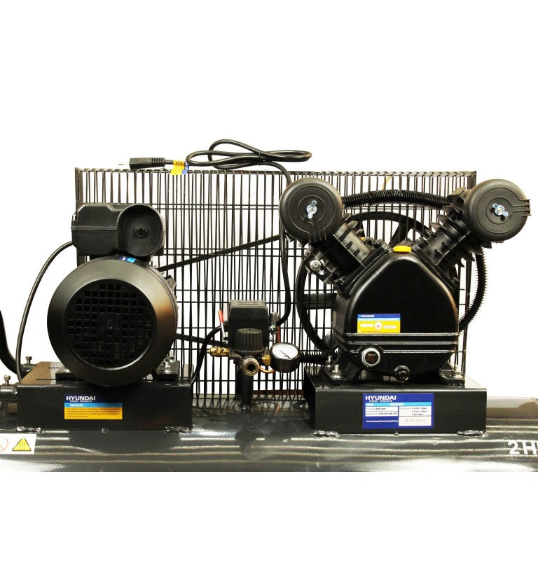 Compresor Hyundai Monofasico 2HP 100L 115PSI Correa