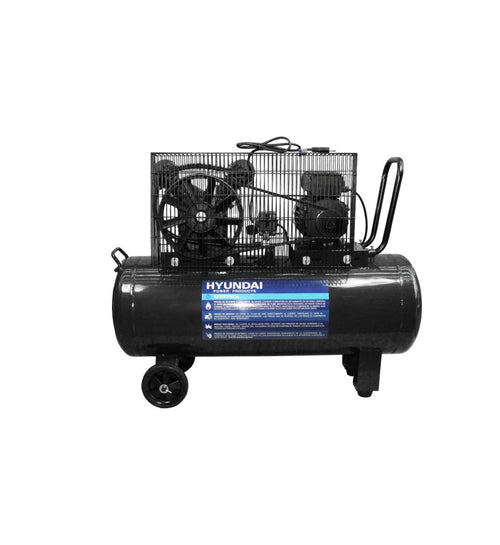 Compresor Hyundai Monofasico 2HP 100L 115PSI Correa