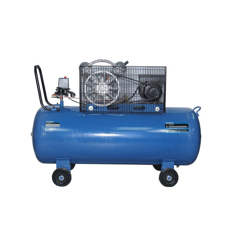 Compresor Hyundai Monofasico 3HP 200L 115PSI Correa