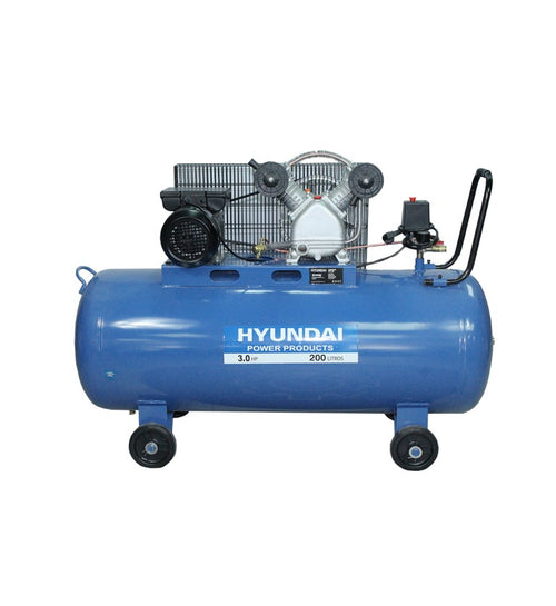 Compresor Hyundai Monofasico 3HP 200L 115PSI Correa