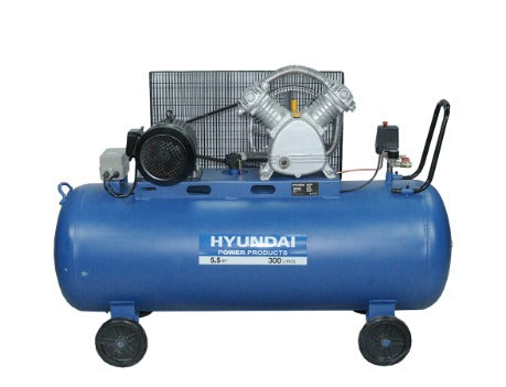 Compresor Hyundai Trifasico 5,5HP 300L 115PSI Correa