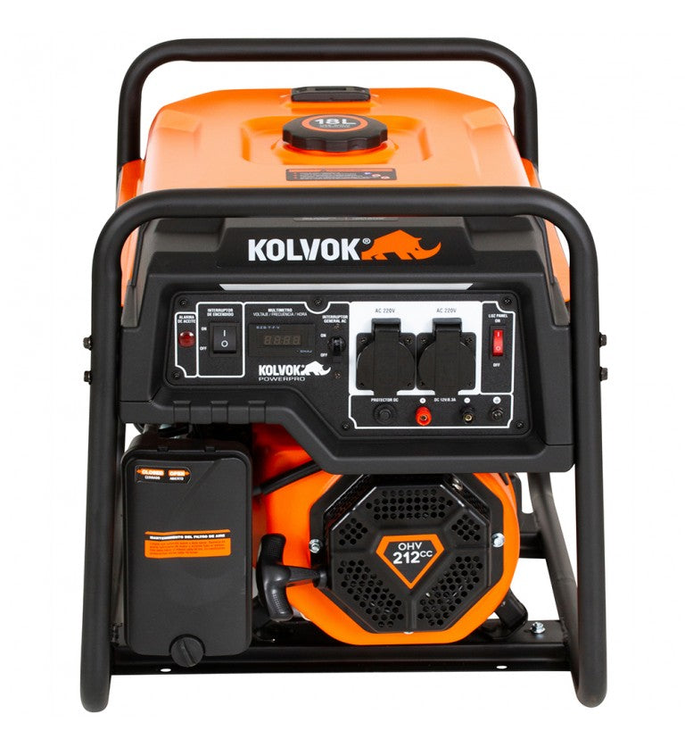Generador Monofasico Abierto Gasolina GO22G - 2,2kVA - Kolvok