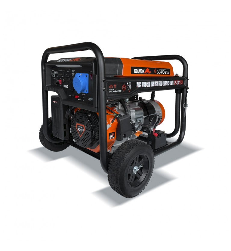 Generador Monofasico Abierto Gasolina GO70GTA- 6,5kVA - Kolvok