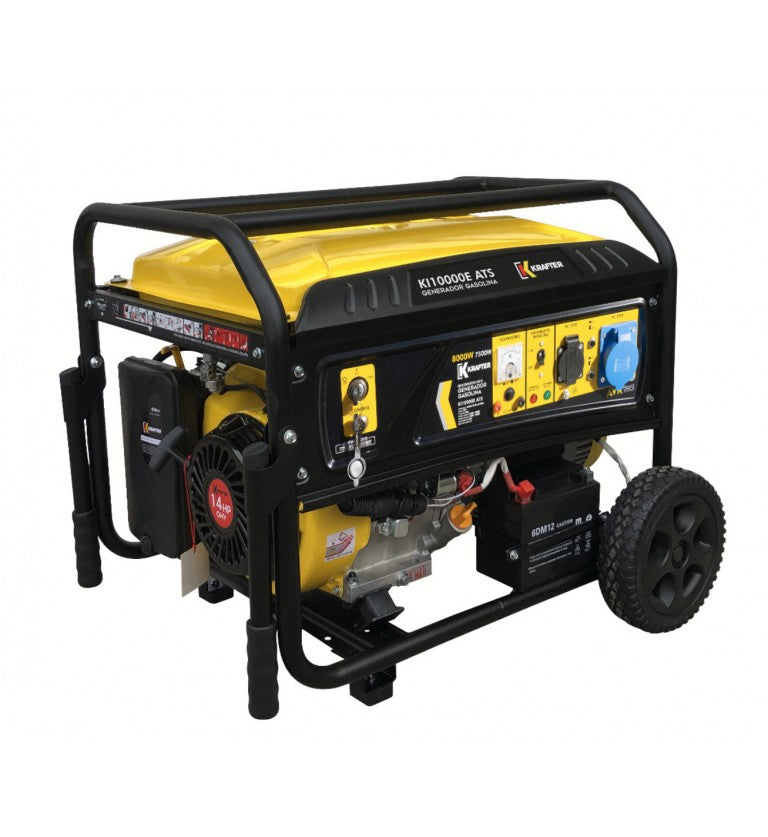 Generador eléctrico a gasolina 7,5 KVA con ATS - Krafter