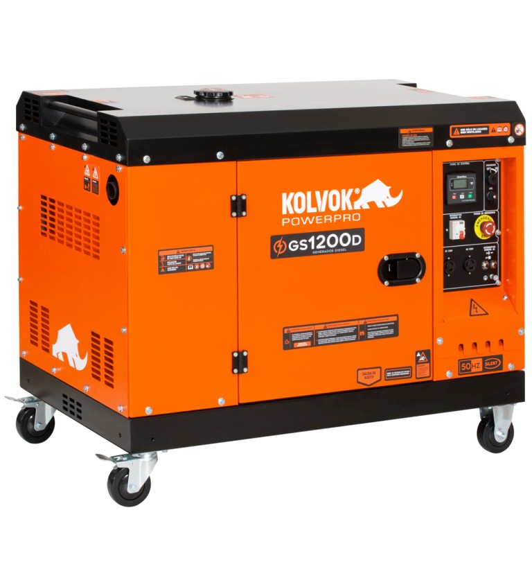 Generador eléctrico insonorizado monofásico diésel GS1200D - 12kVA - Kolvok