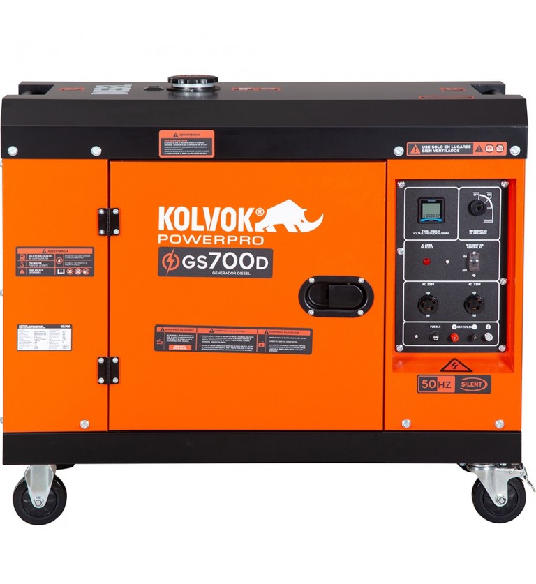Generador eléctrico insonorizado monofásico diésel GS700D - 5,5KVA - Kolvok