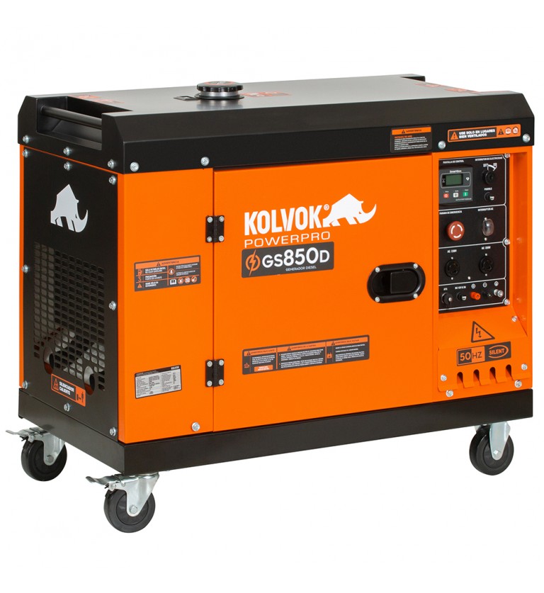Generador eléctrico insonorizado monofásico diésel GS850D - 6,5kVA - Kolvok
