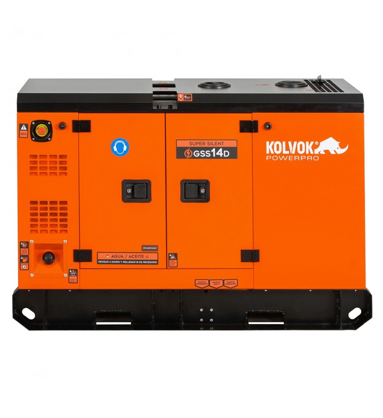 Generador eléctrico insonorizado monofásico diésel GSS14D - 12kVA - uso continuo - Kolvok