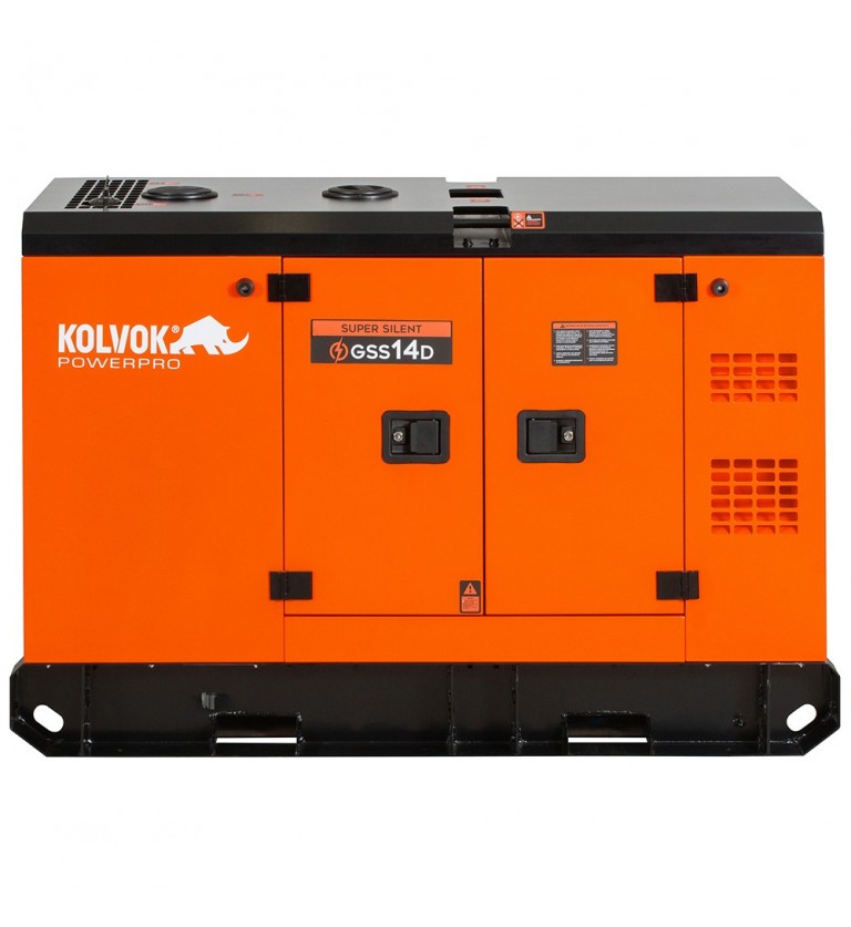 Generador eléctrico insonorizado monofásico diésel GSS14D - 12kVA - uso continuo - Kolvok