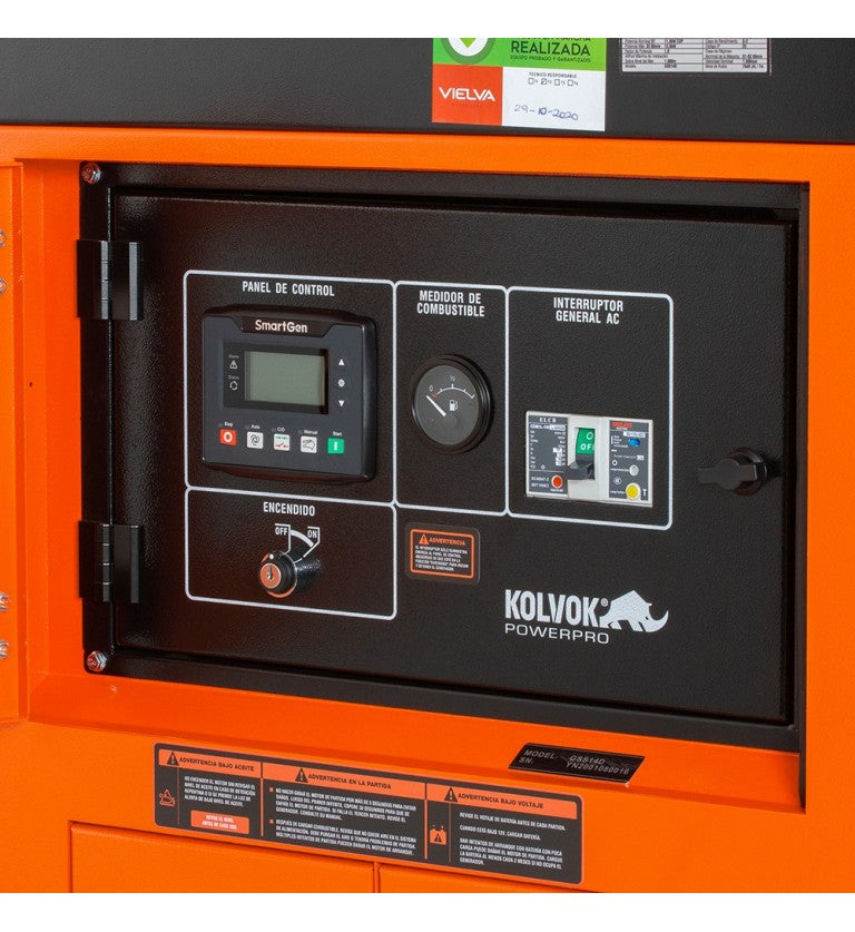 Generador eléctrico insonorizado monofásico diésel GSS14D - 12kVA - uso continuo - Kolvok