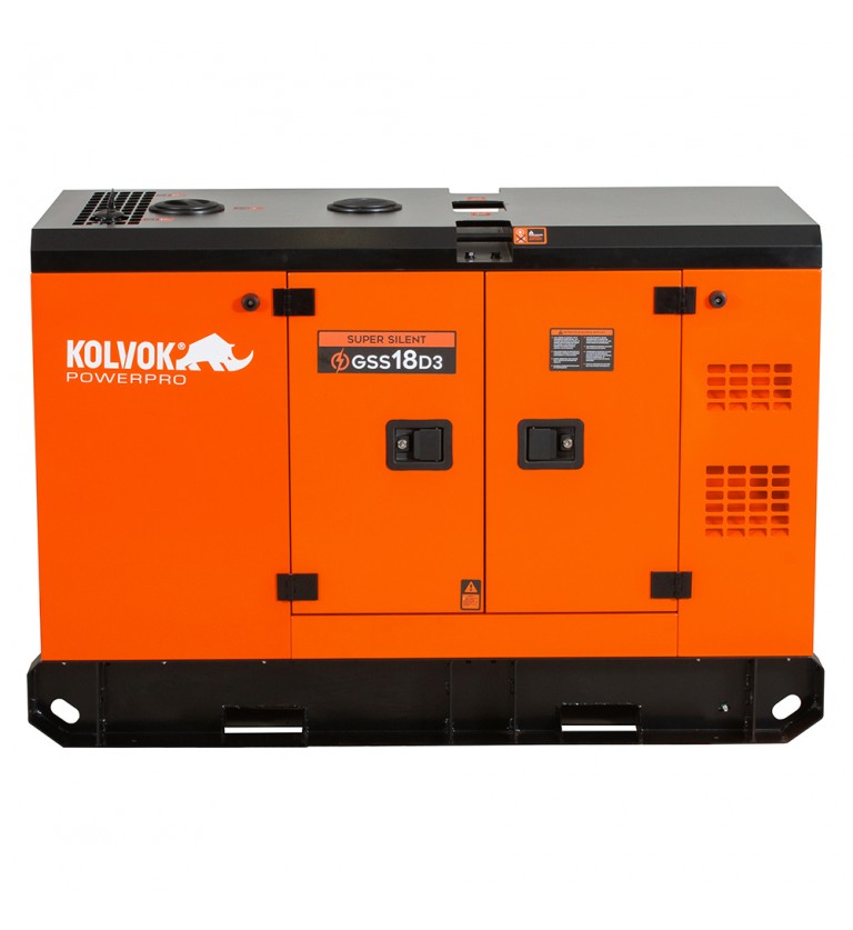 Generador eléctrico insonorizado trifásico diésel - uso continuo - GSS18D3 - 18kVA - Kolvok