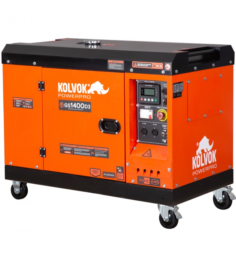 Generador eléctrico insonorizado trifásico diésel GS1400D3 - 14kVA - Kolvok