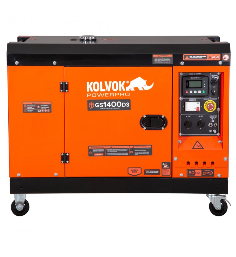 Generador eléctrico insonorizado trifásico diésel GS1400D3 - 14kVA - Kolvok