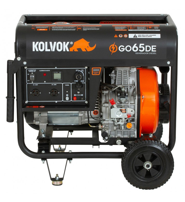 Generador eléctrico monofásico abierto diésel GO65DE - 6,5kVA - Kolvok