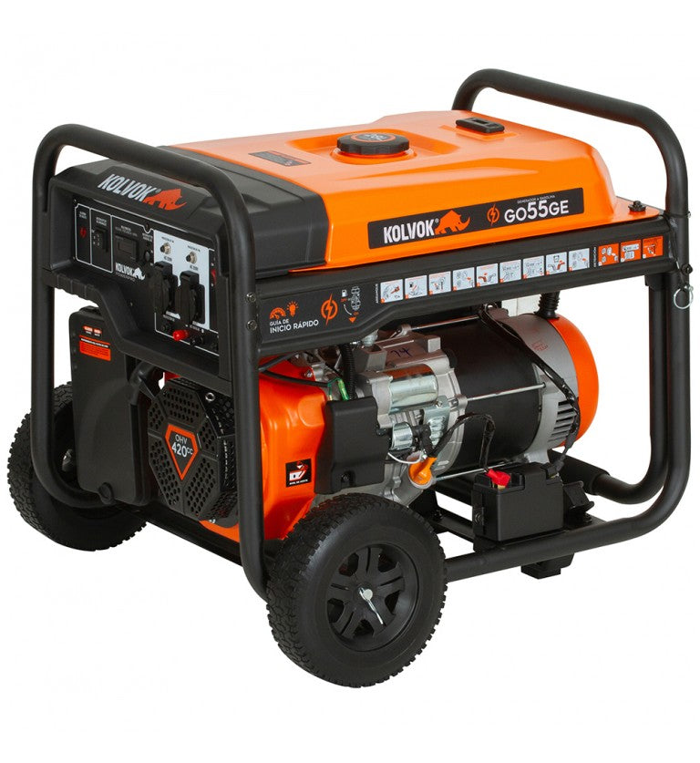 Generador eléctrico monofásico abierto gasolina GO55GE - 5,5kVA - Kolvok