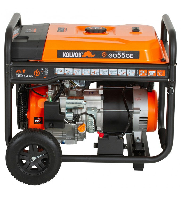 Generador eléctrico monofásico abierto gasolina GO55GE - 5,5kVA - Kolvok