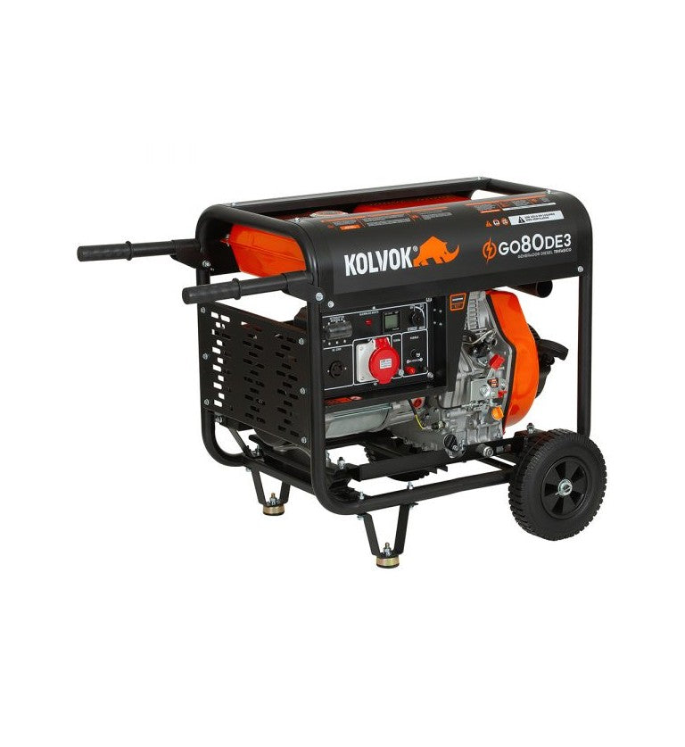 Generador eléctrico trifásico abierto diésel GO80DE3 - 8,1kVA - Kolvok