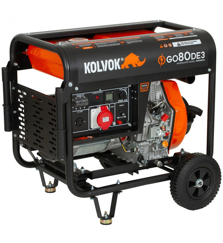 Generador eléctrico trifásico abierto diésel GO80DE3 - 8,1kVA - Kolvok