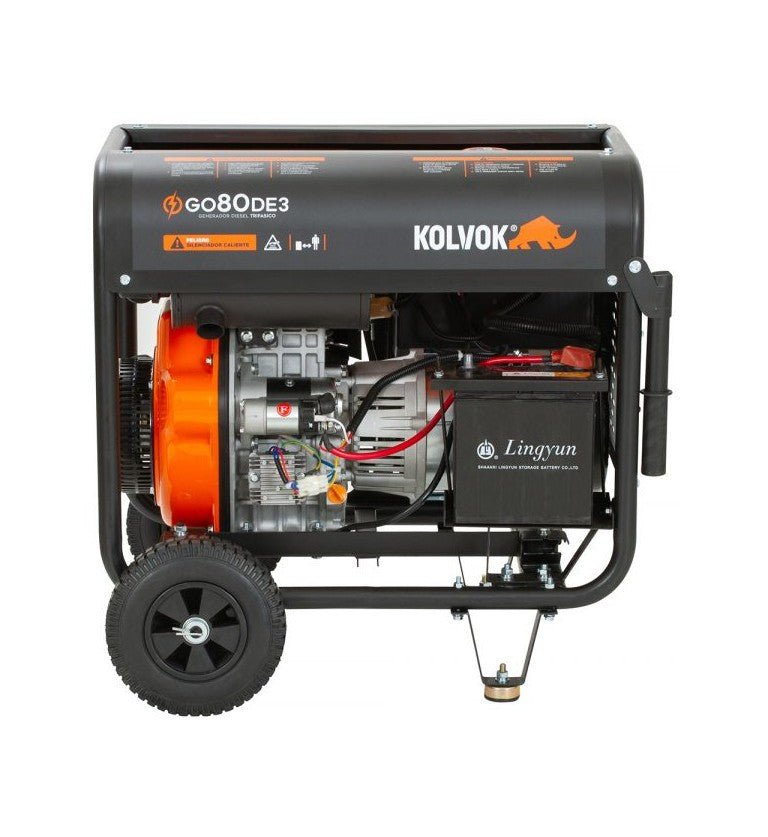Generador eléctrico trifásico abierto diésel GO80DE3 - 8,1kVA - Kolvok