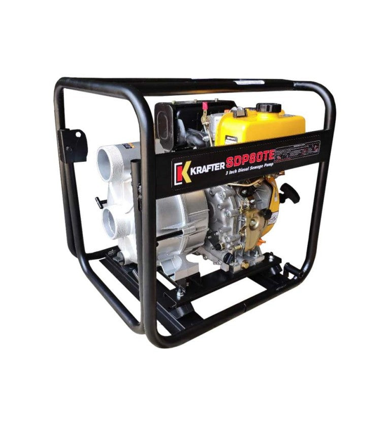 Motobomba Diésel Trash - Partida Eléctrica 3X3 - Krafter