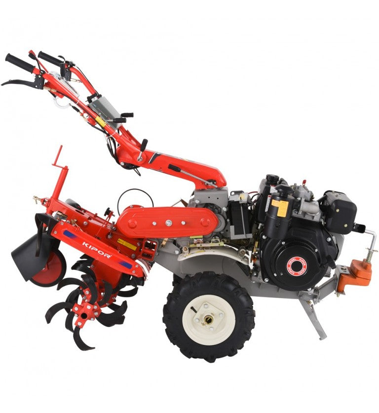 Motocultivador diésel 10hp KDT910E + rotovator + arador de punta - Kipor