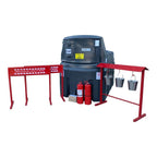 Estanque Fuelmaster 2.500 litros doble pared para petróleo diésel Petroline, con extintores, barreras y atril de seguridad