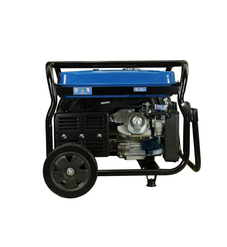 Generador eléctrico Hyundai gasolina 6/6,5 KW/KVA partida eléctrica monofásico abierto con ruedas