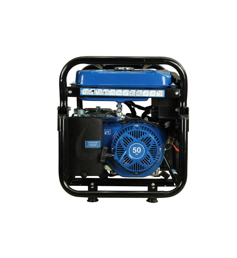 Generador eléctrico Hyundai gasolina 6/6,5 KW/KVA partida eléctrica monofásico abierto con ruedas
